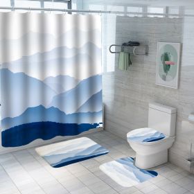 Digital Printing Polyester Bathroom Supplies Chinese Landscape Painting