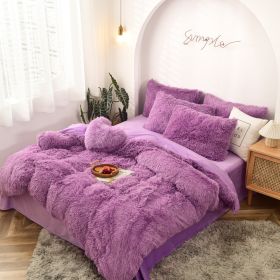 Mink Velvet Four Piece Set Long Plush Crystal Velvet Duvet Cover